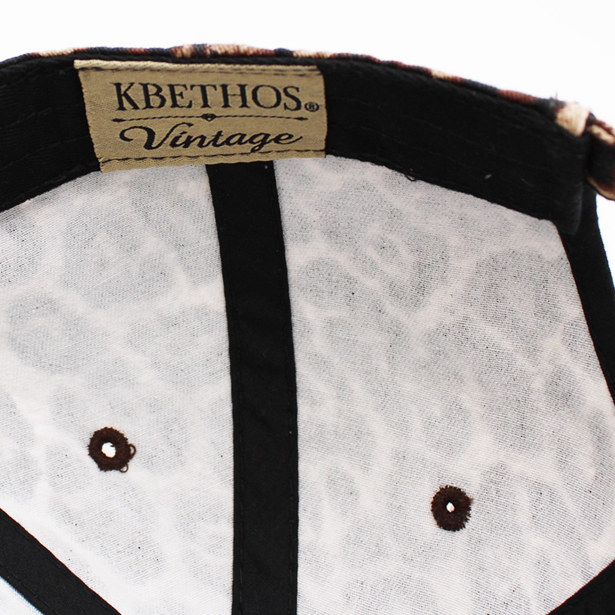 Leopard Distressed Vintage Baseball Cap Inside Turned Over View